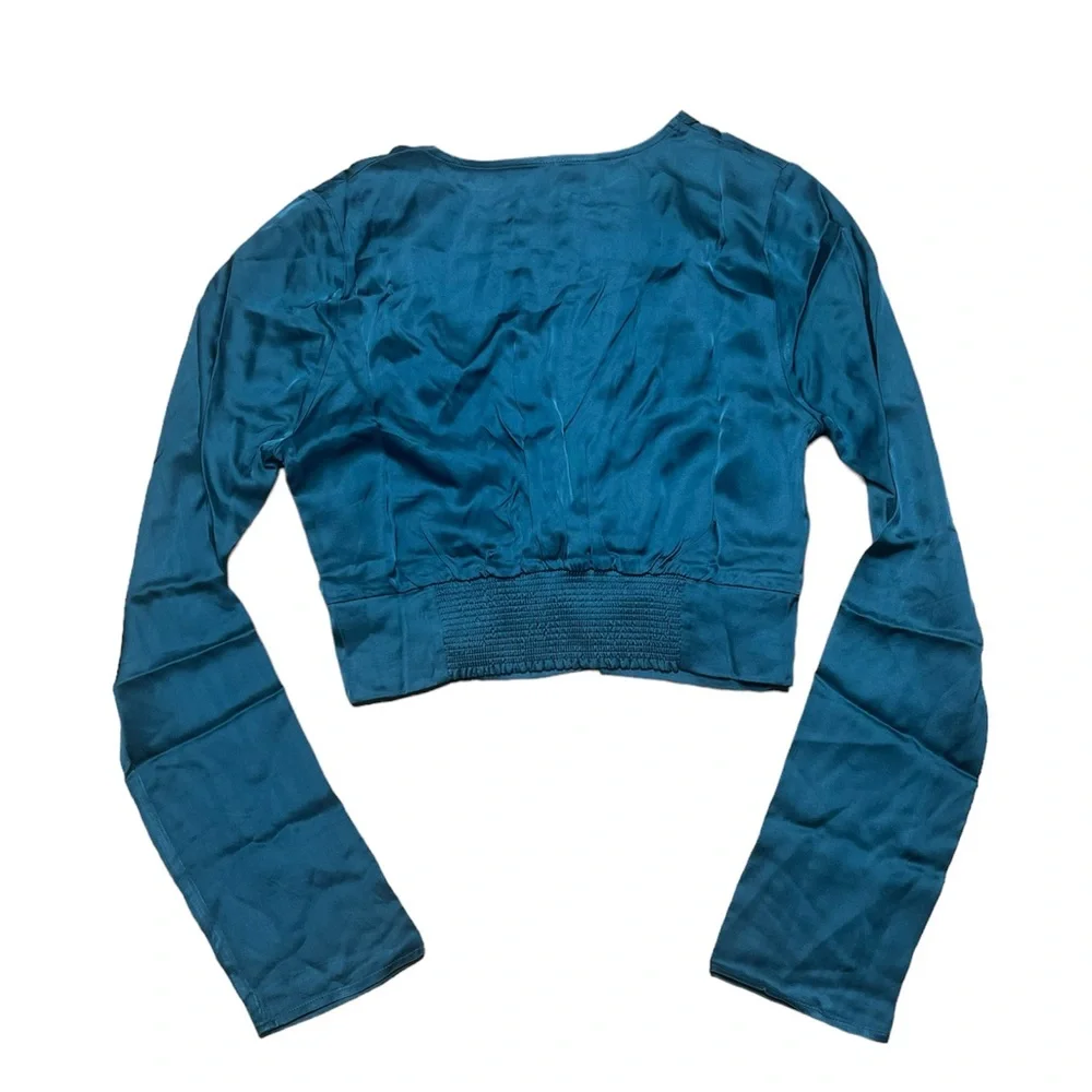 Free People Front Twist Satin Crop Top - Picture 9 of 11